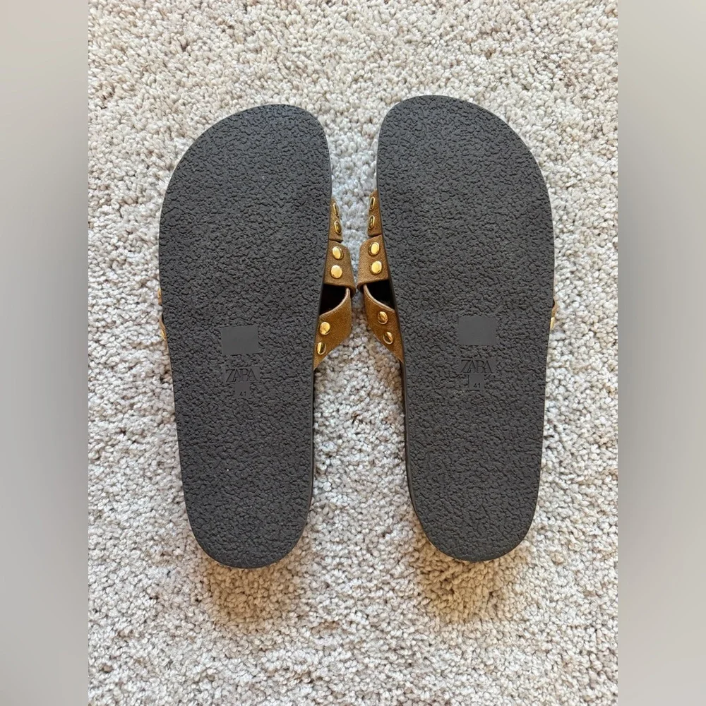Zara Tan Suede Sandals - Picture 3 of 3